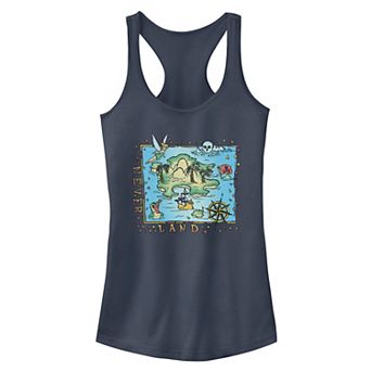 Disney's Peter Pan Never Land Map Vintage Poster Juniors' Tank Top