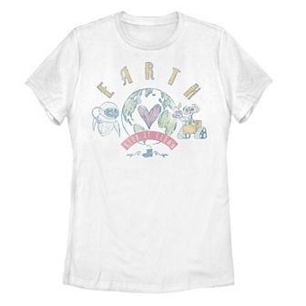 Juniors' Disney Pixar Wall-E Eve Earth "Keep It Clean" Tee
