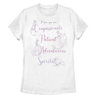 Juniors' Disney Princess Line Art "Mom You Are" Tee