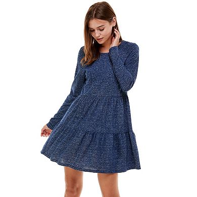 Juniors' Lily Rose Tiered Mesh Babydoll Dress