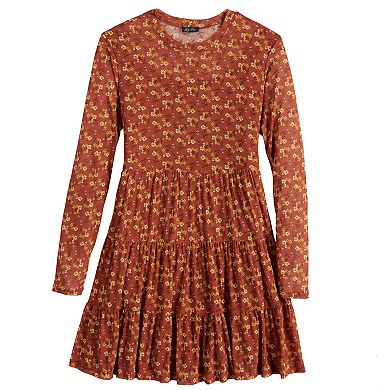 Juniors' Lily Rose Tiered Mesh Babydoll Dress