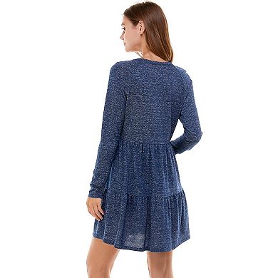 Juniors' Lily Rose Tiered Mesh Babydoll Dress