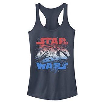 Juniors' Star Wars Millenium Falcon Red, White & Blue Tank Top