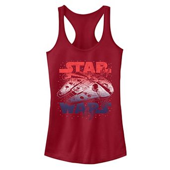 Juniors' Star Wars Millenium Falcon Red, White & Blue Tank Top