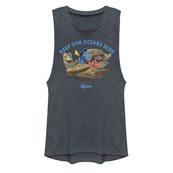Juniors' Disney / Pixar Finding Nemo "Keep Our Oceans Blue" Muscle Tank Top