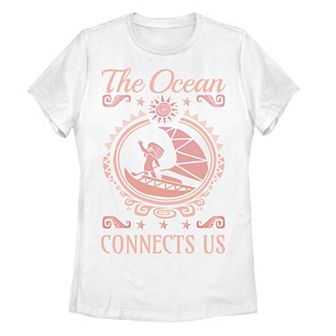 Disney's Moana "The Ocean Connects Us" Coral Juniors' Tee