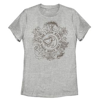 Disney's The Lion King Circle Of Life Line Art Logo Juniors' Tee