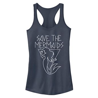 Disney's The Little Mermaid Juniors' "Save The Mermaids" Line Art Tank Top