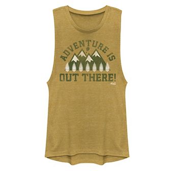 Juniors' Disney Pixar Up "Adventure Is Out There" Forest Style Muscle Tank Top