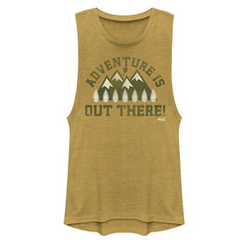 Juniors' Disney Pixar Up "Adventure Is Out There" Forest Style Muscle Tank Top