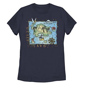 Disney's Peter Pan Juniors' Never Land Map Vintage Poster Tee