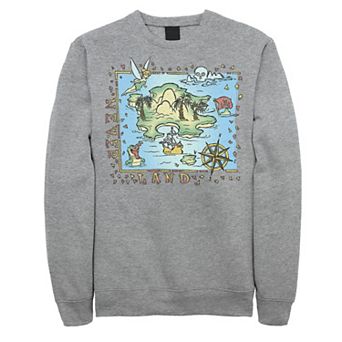 Disney's Peter Pan Juniors' Never Land Map Vintage Poster Fleece Sweatshirt