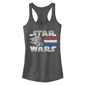 Juniors' Star Wars Red White Blue Stripes Falcon Tank Top