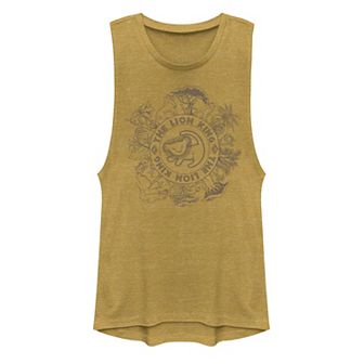 Juniors' Disney The Lion King Circle Of Life Line Art Logo Muscle Tank Top