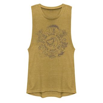 Juniors' Disney The Lion King Circle Of Life Line Art Logo Muscle Tank Top