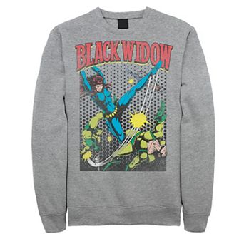 Men's Marvel Black Widow Classic Retro Comic Swing Sweatshirt