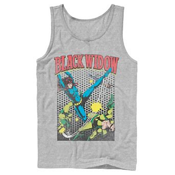 Men's Marvel Black Widow Classic Retro Comic Swing Tank Top