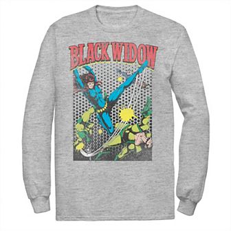 Men's Marvel Black Widow Classic Retro Comic Swing Tee