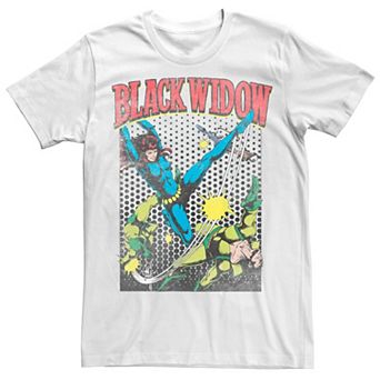 Men's Marvel Black Widow Classic Retro Comic Swing Tee