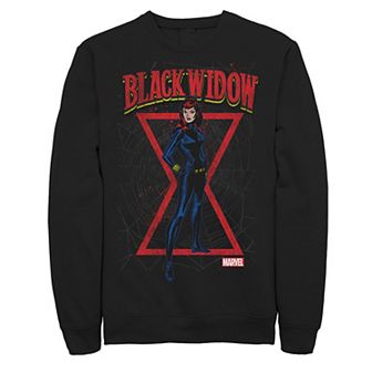Men's Marvel Black Widow Classic Retro Comic Stance Sweatshirt