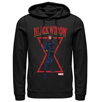Men's Marvel Black Widow Classic Retro Comic Stance Hoodie