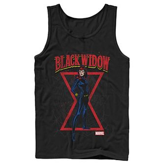 Men's Marvel Black Widow Classic Retro Comic Stance Tank Top