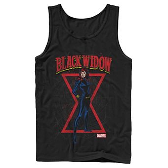 Men's Marvel Black Widow Classic Retro Comic Stance Tank Top
