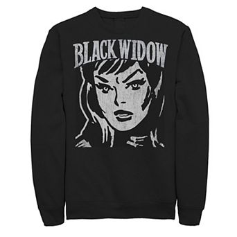 Men's Marvel Black Widow Retro Vintage Portrait Sweatshirt