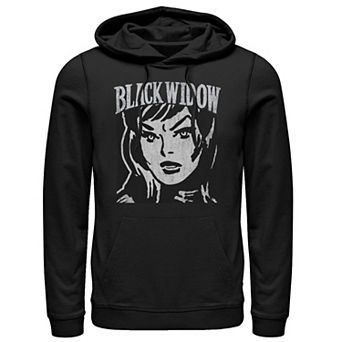Men's Marvel Black Widow Retro Vintage Portrait Hoodie