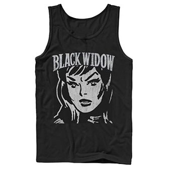 Men's Marvel Black Widow Retro Vintage Portrait Tank Top