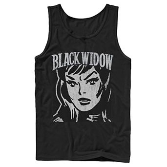 Men's Marvel Black Widow Retro Vintage Portrait Tank Top