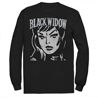 Men's Marvel Black Widow Retro Vintage Portrait Tee