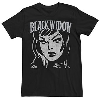 Men's Marvel Black Widow Retro Vintage Portrait Tee