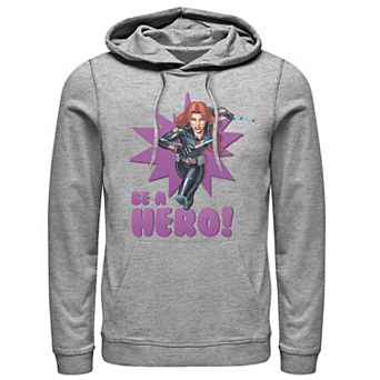 Men's Marvel Black Widow Avengers Assemble BE A HERO! Hoodie