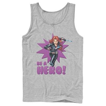 Men's Marvel Black Widow Avengers Assemble BE A HERO! Tank Top