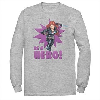 Men's Marvel Black Widow Avengers Assemble BE A HERO! Tee