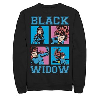 Men's Marvel Black Widow Classic Retro Comic Boxed Up Action Shot Sweatshirt