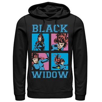 Men's Marvel Black Widow Classic Retro Comic Boxed Up Action Shot Hoodie