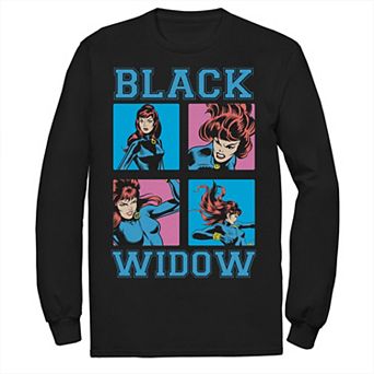 Men's Marvel Black Widow Classic Retro Comic Boxed Up Action Shot Tee
