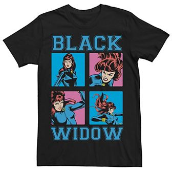 Men's Marvel Black Widow Classic Retro Comic Boxed Up Action Shot Tee