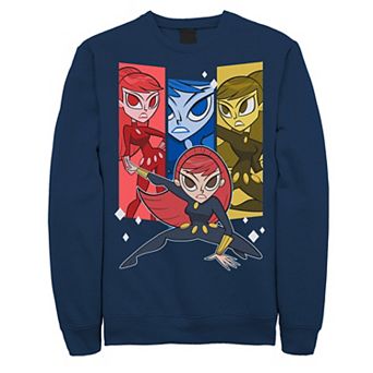 Men's Marvel Black Widow Action Stance Colorful Portrait Panels Tee