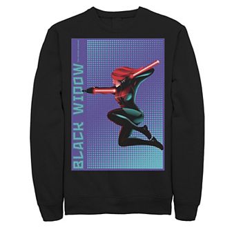 Men's Marvel Black Widow Halftone Pop Art Poster Sweatshirt