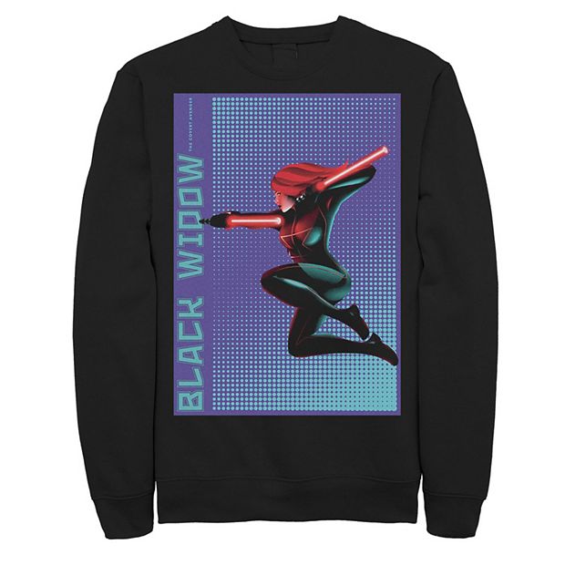 Men's Marvel Black Widow Halftone Pop Art Poster Sweatshirt