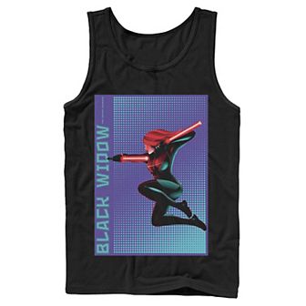Men's Marvel Black Widow Halftone Pop Art Poster Tank Top