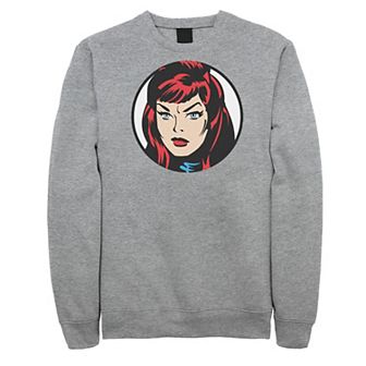 Men's Marvel Black Widow Big Face Sweatshirt