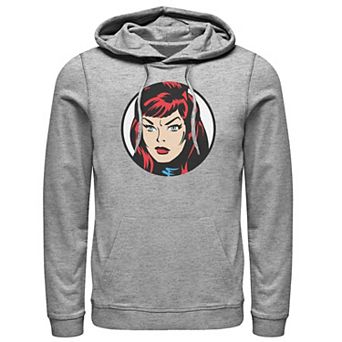 Men's Marvel Black Widow Big Face Hoodie