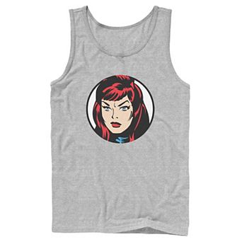Men's Marvel Black Widow Big Face Tank Top