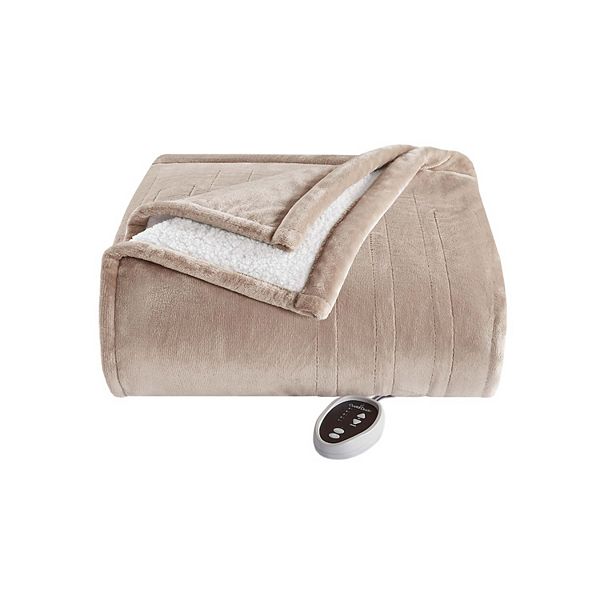 Cuddl Duds Heated Plush To Sherpa Blanket