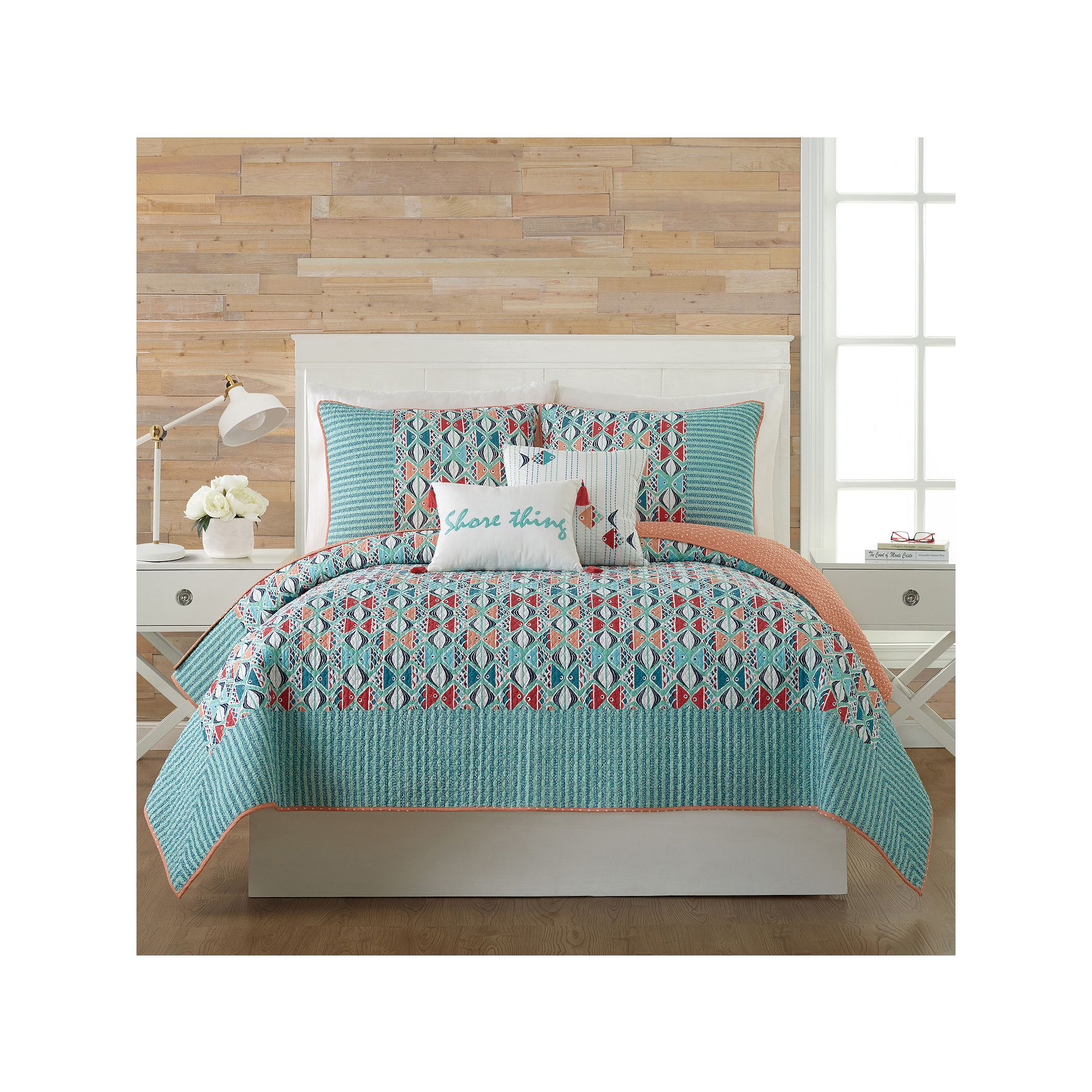 Vera Bradley Go Fish Quilt or Sham, Blue