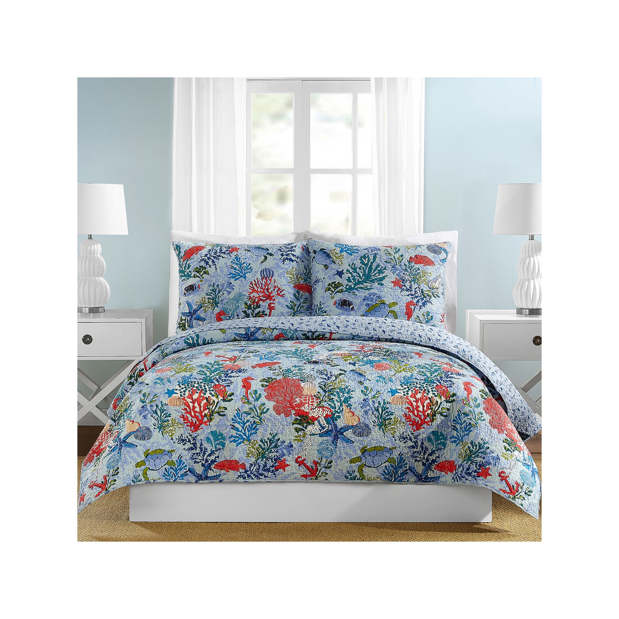 Vera Bradley Shore Thing Quilt or Sham, Blue